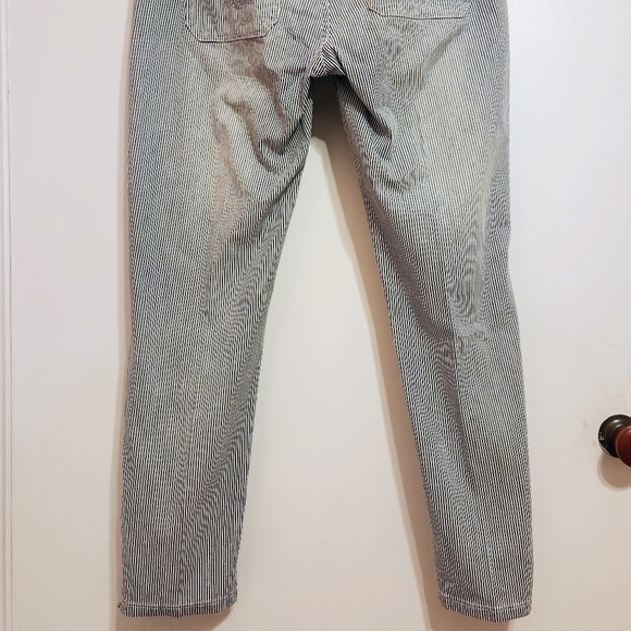 Levi's Striped Distressed Ankle Jeans Blue White Size 10 - Picture 7 of 12